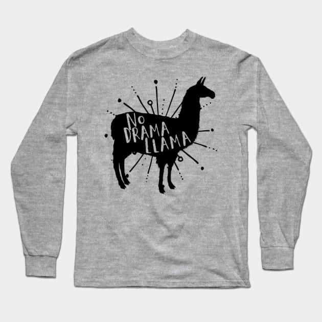 No Drama Llama Long Sleeve T-Shirt by chrissyloo